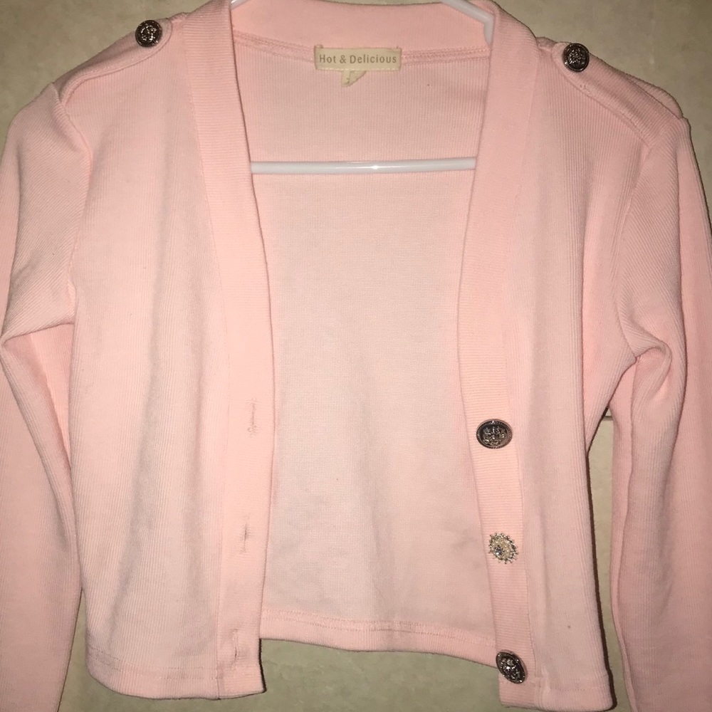NWOT Pink cropped cardigan